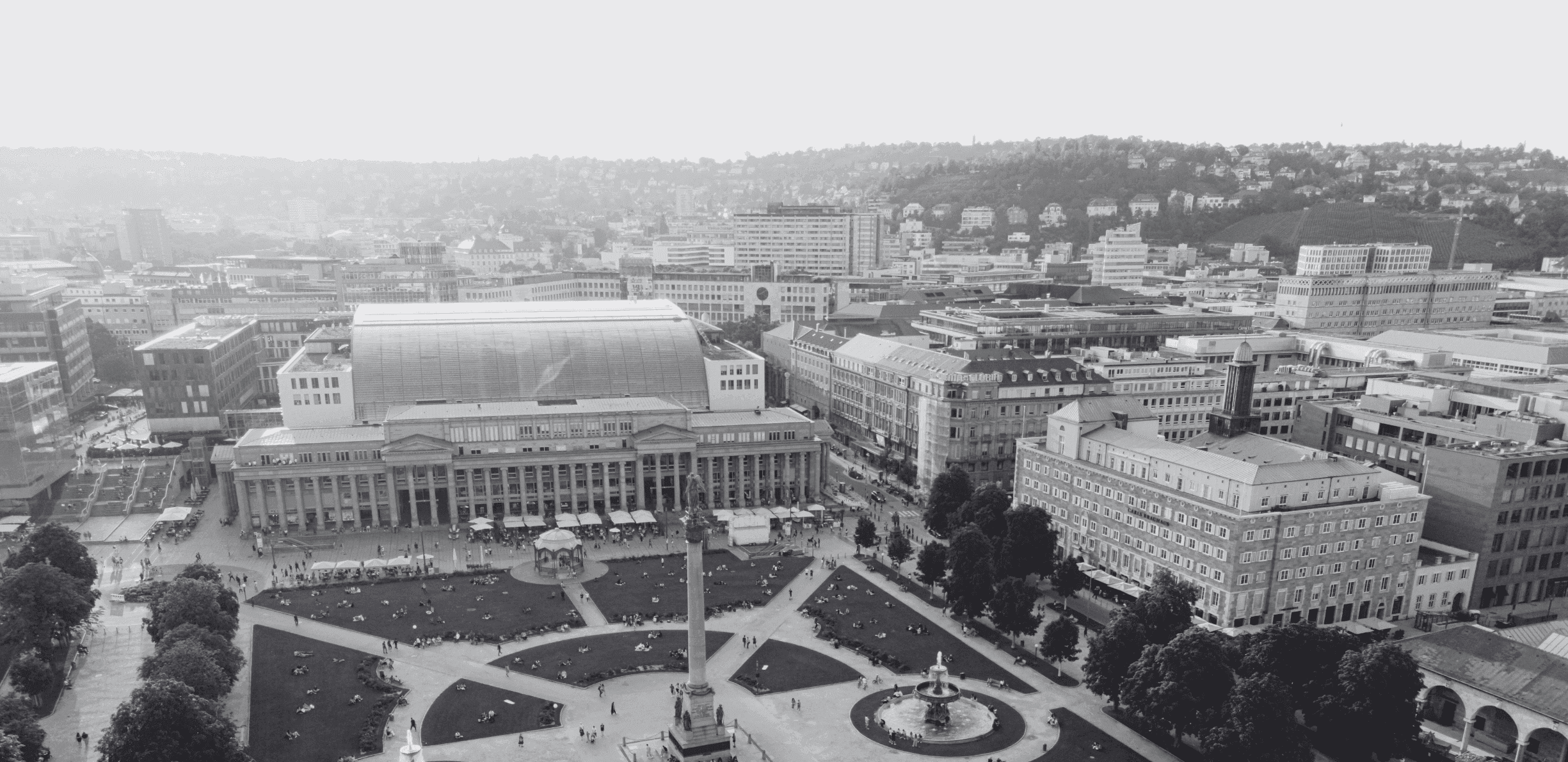 schwarz weiss Bild von Stuttgart